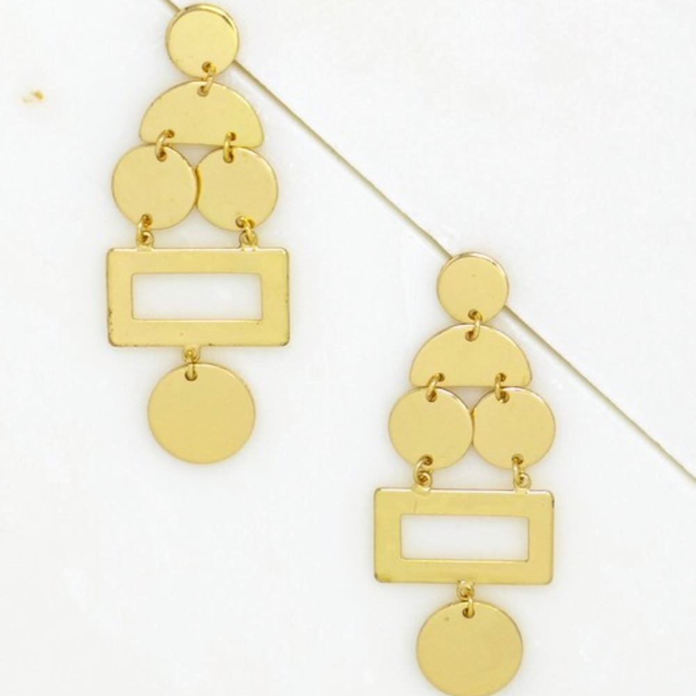 Gold Geo Shape Earrings